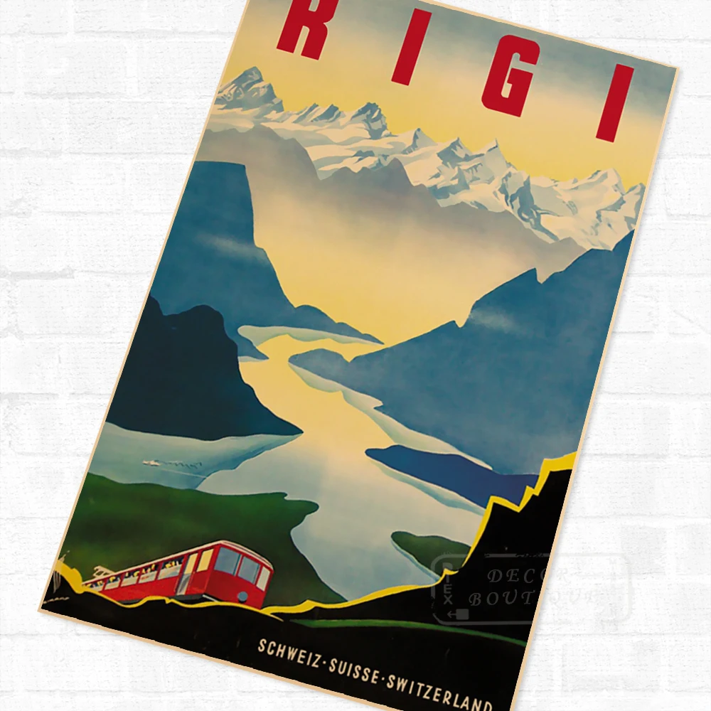 Катание на лыжах путешествия Rigi катание пропагандистская Ретро винтажная
