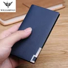 Тонкий мужской кошелек WILLIAMPOLO, двойной складной мини-кошелек с отделением для кредитных карт, ультратонкий кожаный чехол с отделениями для карт