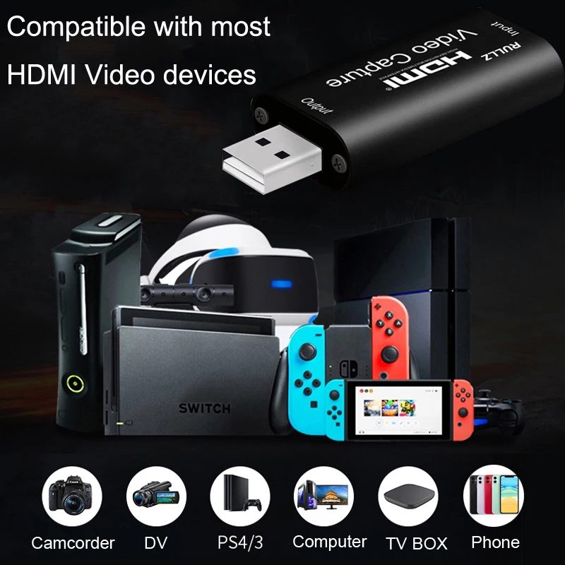 Оригинальная карта захвата Rullz 4K HDMI устройство игр USB 1080P для записи видео ПК