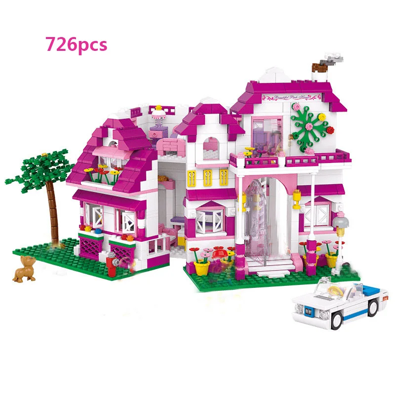 House Villa Architecture Cottage Model Building Blocks bricks Friends for girl Beach Hut Modular Home Village creative city shop | Игрушки и