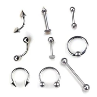 10pcslot surgical stainless steel eyebrow nose lip captive bead ring tongue piercing tragus cartilage earring body jewelry
