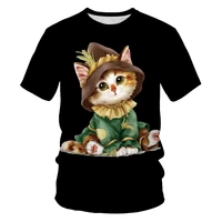 2021 summer hot sale mens and womens t shirt fashion 3d cat casual cute t shirt short sleeve o neck breathable