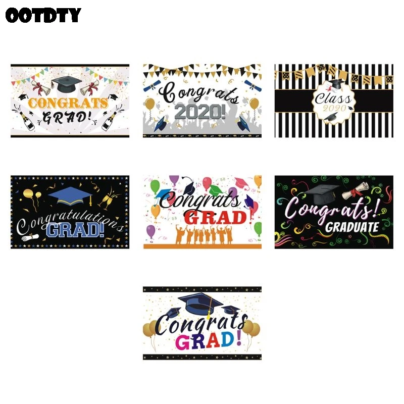 Выпускные украшения 2020 фон баннер Grad Congrats вечерние принадлежности Висячие флаги
