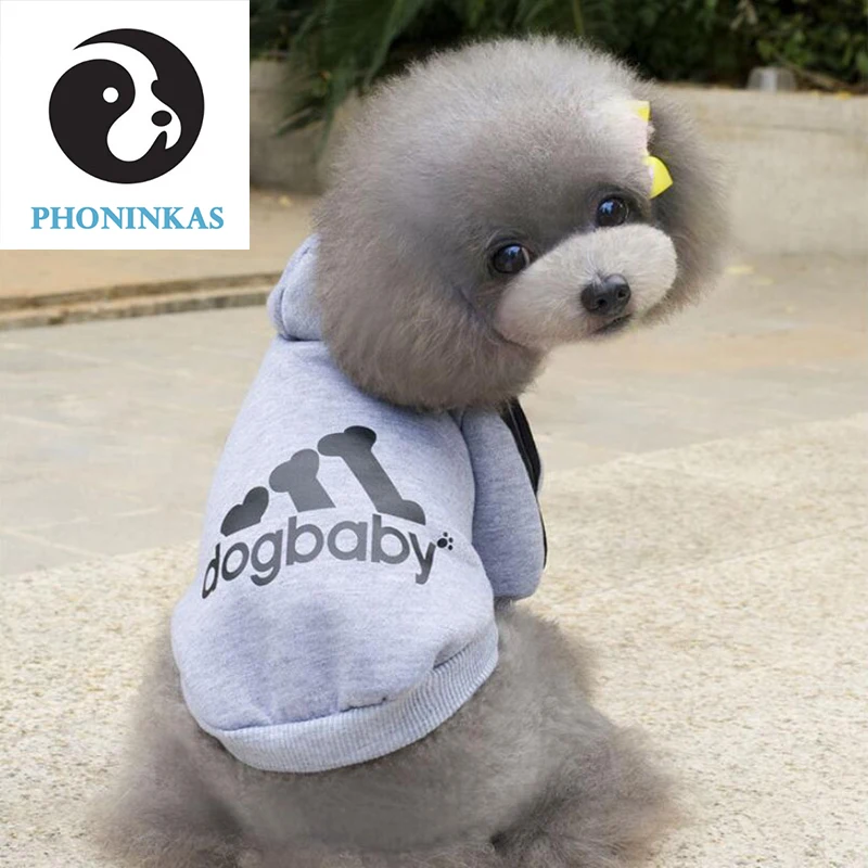 Толстовка для собак Adidog хлопковая куртка с капюшоном маленьких одежда домашних