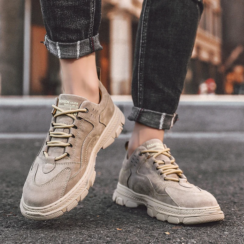 Мужская Удобная нескользящая обувь Уличные дышащие кроссовки на шнуровке