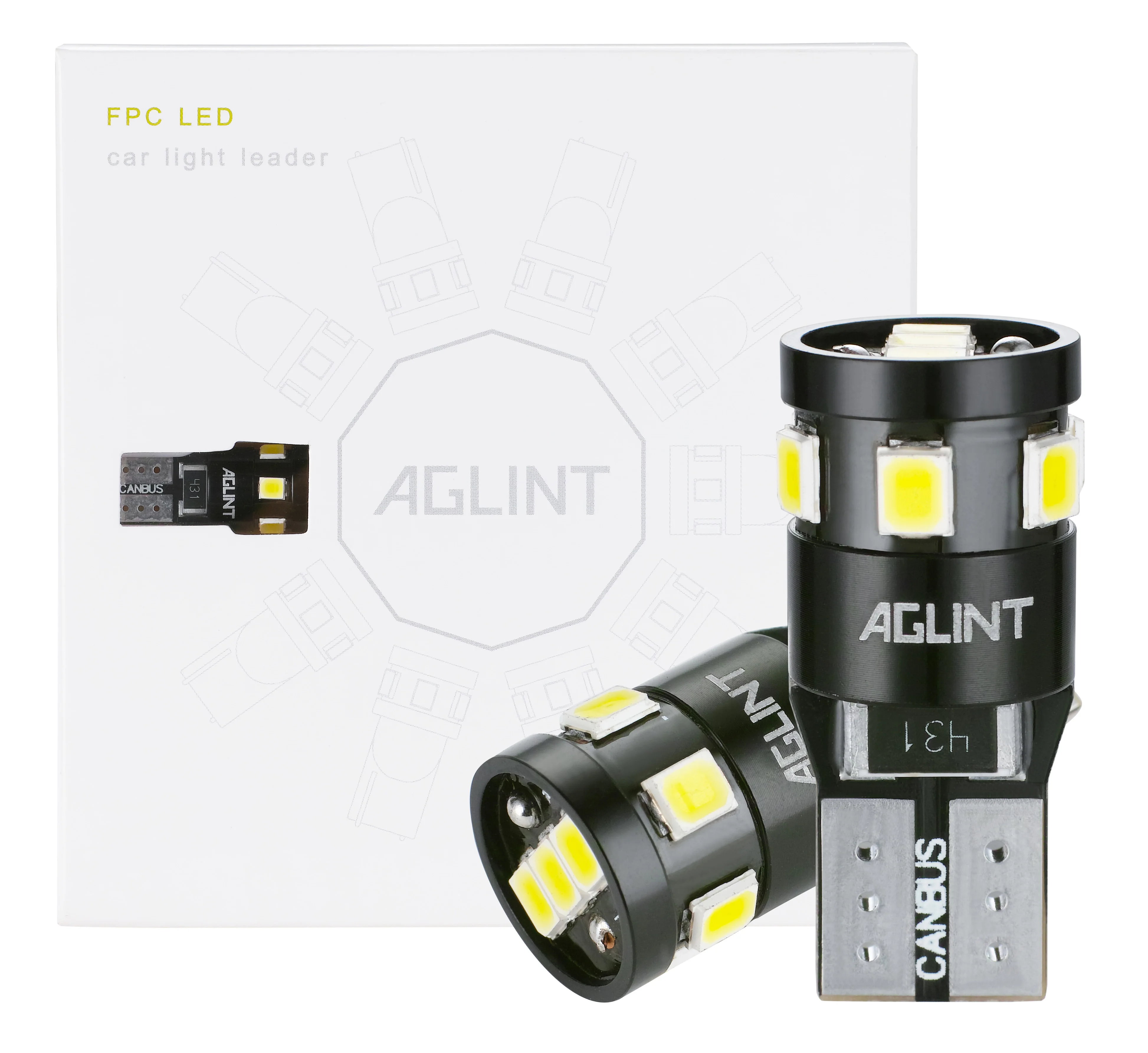 Светодиодная CAN шина AGLINT T10 W5W 10 шт. без ошибок для 194 168 2825 9 SMD 2835 автомобильного