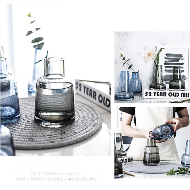 Скандинавская стеклянная ваза в форме башни с узким горлышком декоративная