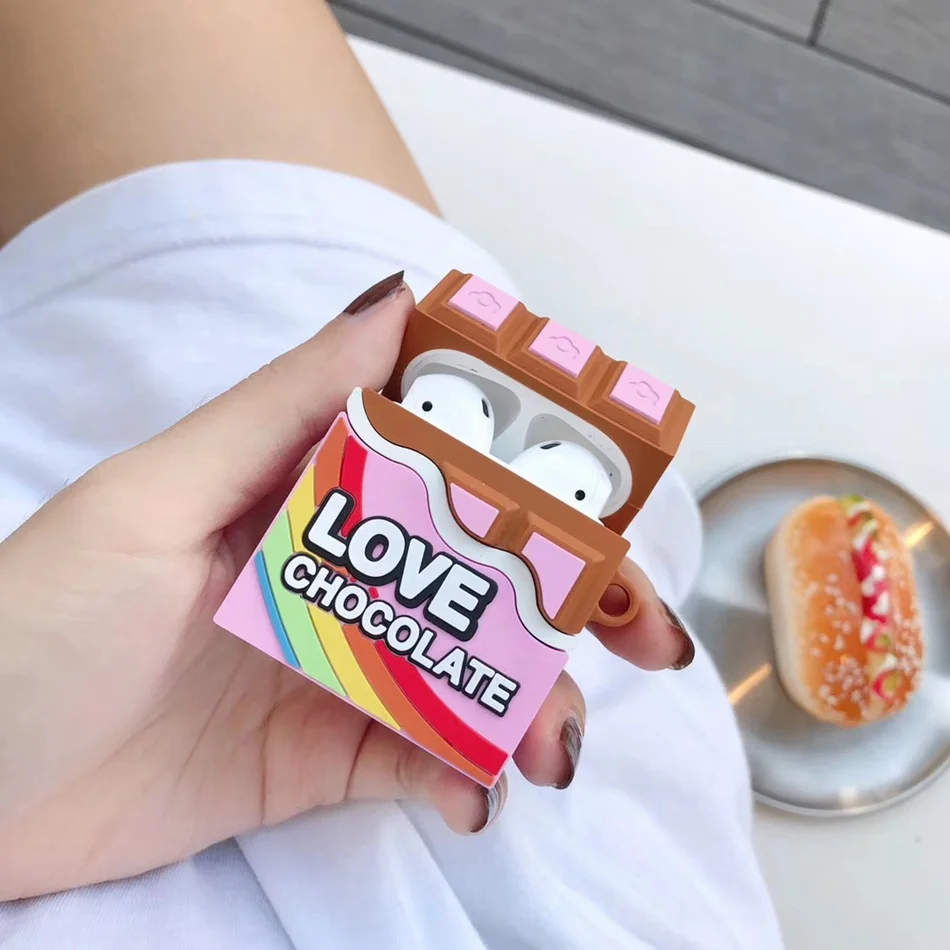 Для Airpods 2 чехол для наушников 3D защитный силиконовый 1 беспроводные Мультяшные