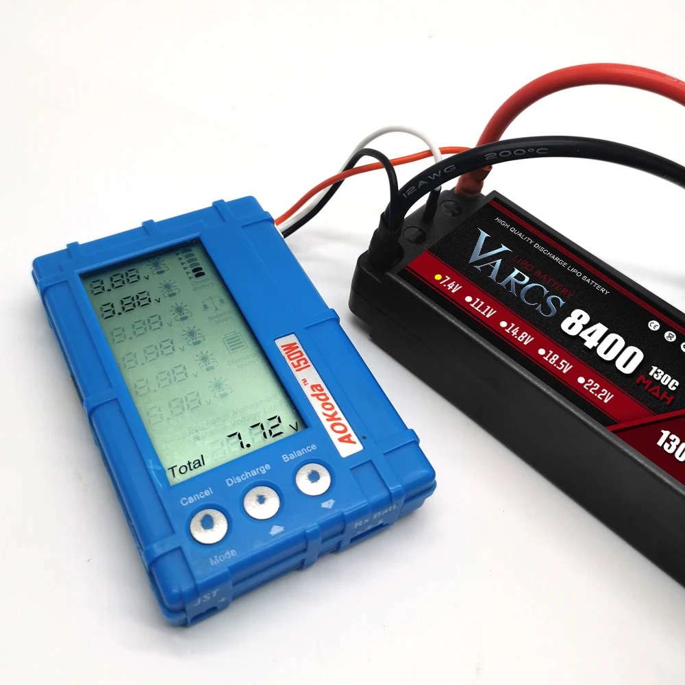 Bater&iacute;a VARCS 2S Lipo 7,4 V, 8400mah, 7000mah, 6500mAh, 5400mah, 130C, 140C, 120C, 140C, carcasa dura para RC1/8 /10, coche, Buggy, cami&oacute;n, barcos, 2 uds.-4