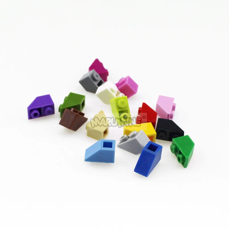 MARUMINE кирпичи игрушки 200 шт./лот 2x1 перевернутый склон кирпич MOC строительные блоки Совместимые образовательные DIY игрушки Классический создатель