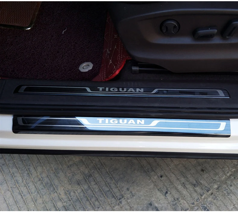 Накладка на порог из нержавеющей стали для Volkswagen VW Tiguan mk2 дверной порог Добро пожаловать педаль отделка Аксессуары