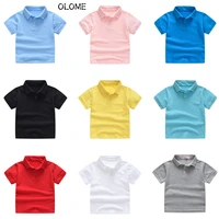 olome summer solid children polo shirts cotton classical short sleeve polo shirts boys school clothes unisex kids top tees