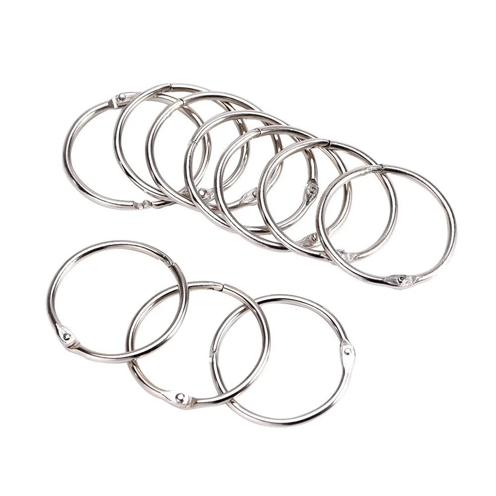 

24Pcs Metal Book Rings Loose Leaf Binder Ring Key Chain Key Rings (Silver)