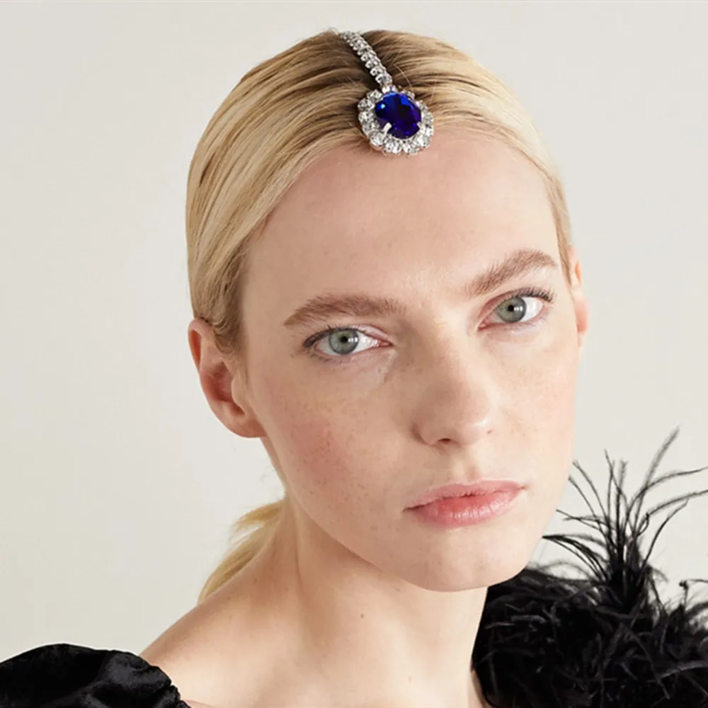 

Rhinestone Long Tassel Hair Clip Stick Beaded Barrettes for Women Colorful Crystal Hair Chain Headpiece Wedding Hair Accessories