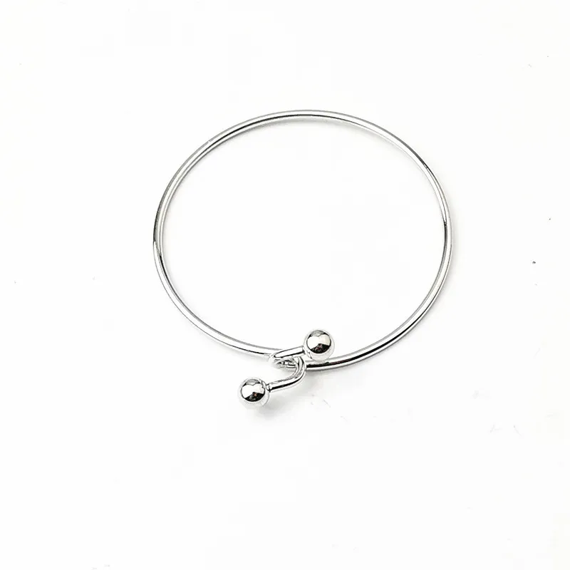 Лидер продаж женские классические гладкие браслеты розового золота/серебра