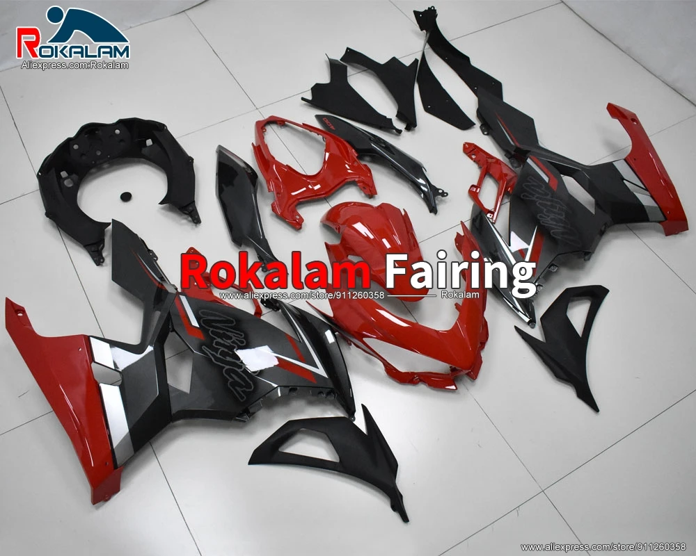 

Мотоциклетный капот для Kawasaki Ninja 400 2018 2019 2020 красный черный послепродажный набор обтекателей для мотоцикла (литьё под давлением)