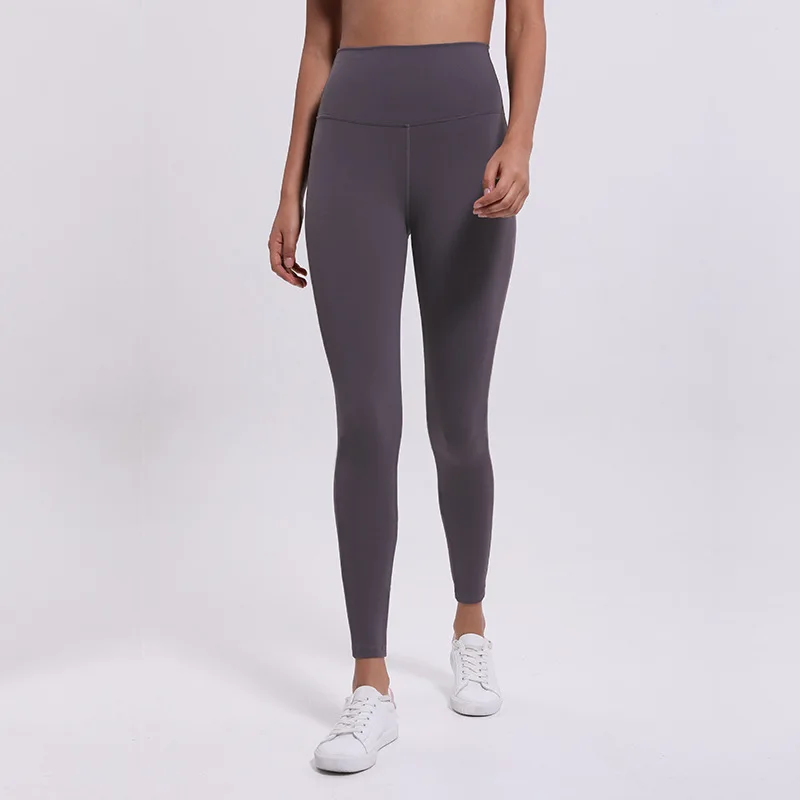 lotus grey Oyoo штаны для йоги с высокой талией, скрытый карман, красный животик, контроль тренировки, бег, 4 способа, тянущиеся Спортивные Леггинсы-спортивные колготки для приседания - Цвет: lotus grey