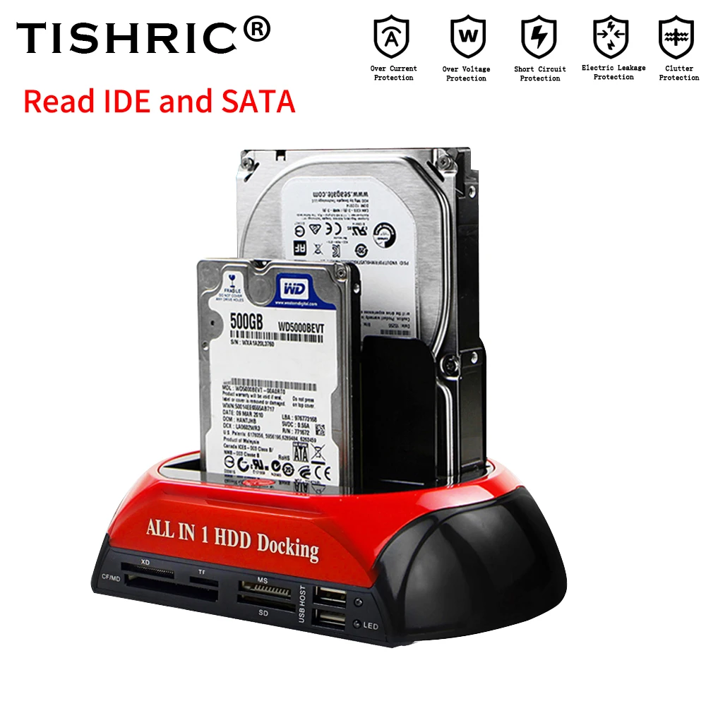 Док станция TISHRIC все в 1 для Hdd 2 5/3 5 док внешних жестких дисков IDE и Sata Hdd|Корпус