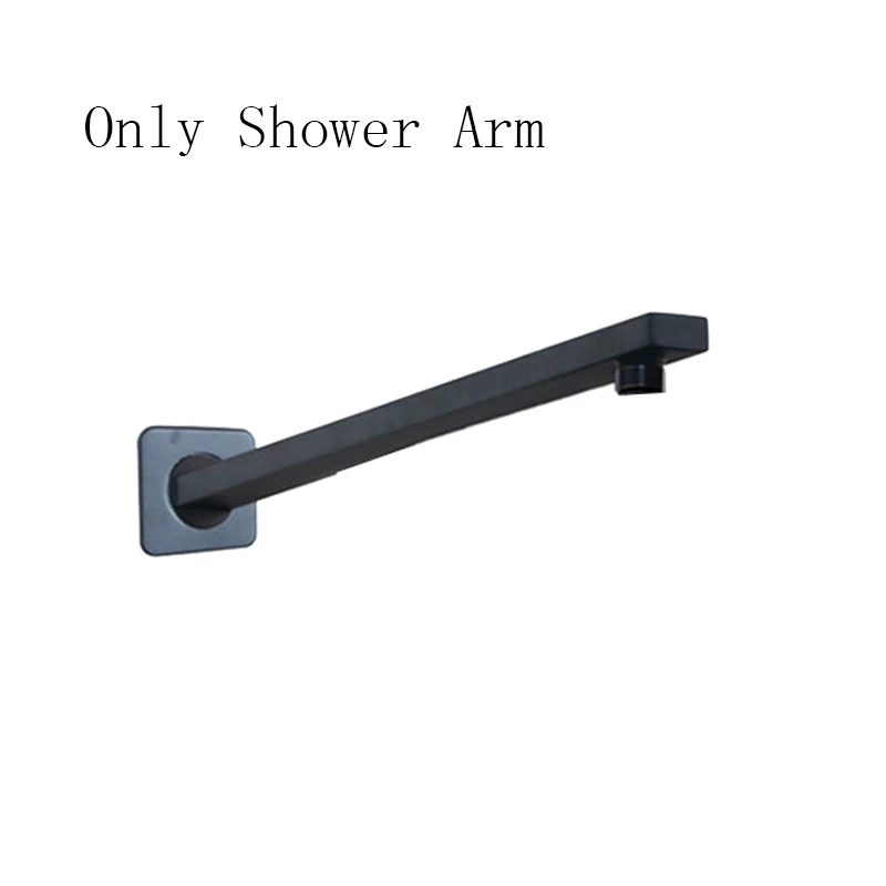 shower arm KEMAIDI ванная комната роскошная черная душевая головка с душевой рукояткой черный душевой набор ванная комната дождевая квадратная душевая головка - Цвет: shower arm