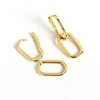 Oval Hoop Earrings For Women Simple Metal Style 6