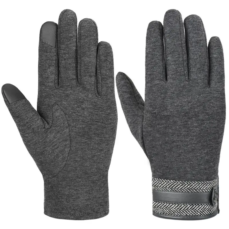 Vbiger утолщенные зимние теплые перчатки с сенсорным экраном мягкие для холодной