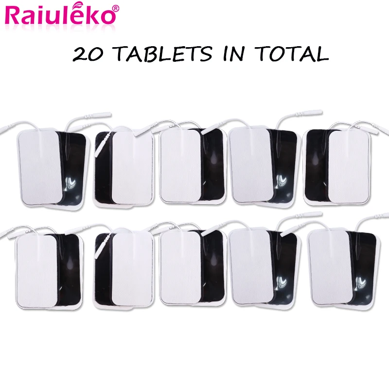 20 шт электрический стимулятор мышц 9x5 см Многоразовые ТЭНов контактной площадки