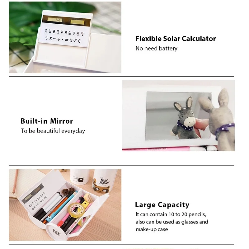 Чехол для карандашей милые школьные принадлежности Meow Bunny двухслойная белая