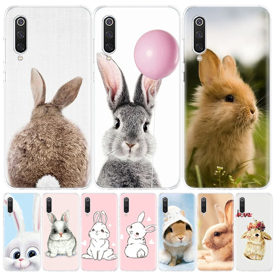 

Cute White Baby Rabbits Silicon Call Phone Case For Xiaomi Redmi Note 10 Pro 11 9 10S 8 9S 11S 11T 8T 7 9A 9C 9T 7A 8A Cover