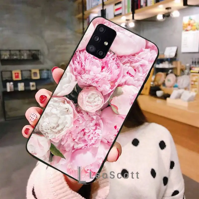 

beautiful peony flower Phone Case For Samsung A50 A51 A71 A31 A21S S8 S9 S10 S20 S21 Plus Fe Ultra 4G 5G