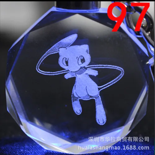 97 Карманный монстр мультфильм брелок Покемон Blastoise Charmander Пикачу светодиодный светильник кристалл кулон брелок Детская игрушка посылка Llavero - Цвет: 97