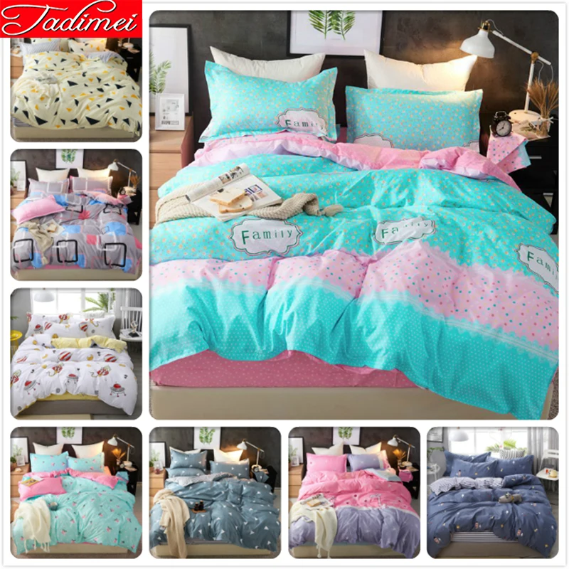 Adult Kids Boy Girl Soft Cotton Bedding Set New Fashion Bed Linen Single Twin Queen King Size 150x200 180x220 200x230 220x240 cm | Дом и сад