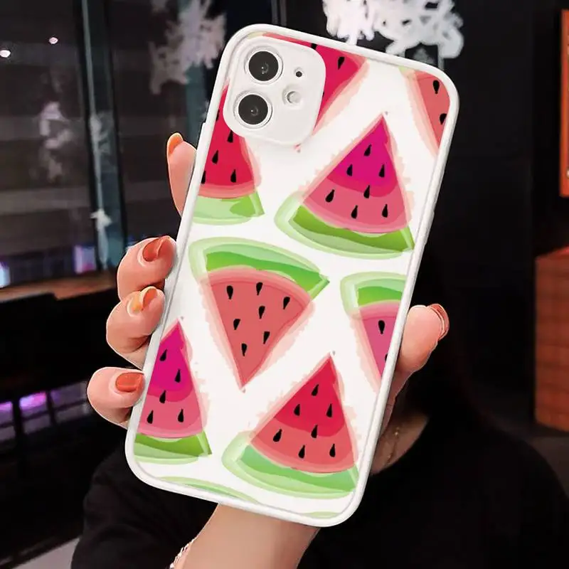 

watermelon fruit Phone Cases Matte Transparent for iPhone 7 8 11 12 s mini pro X XS XR MAX Plus cover funda