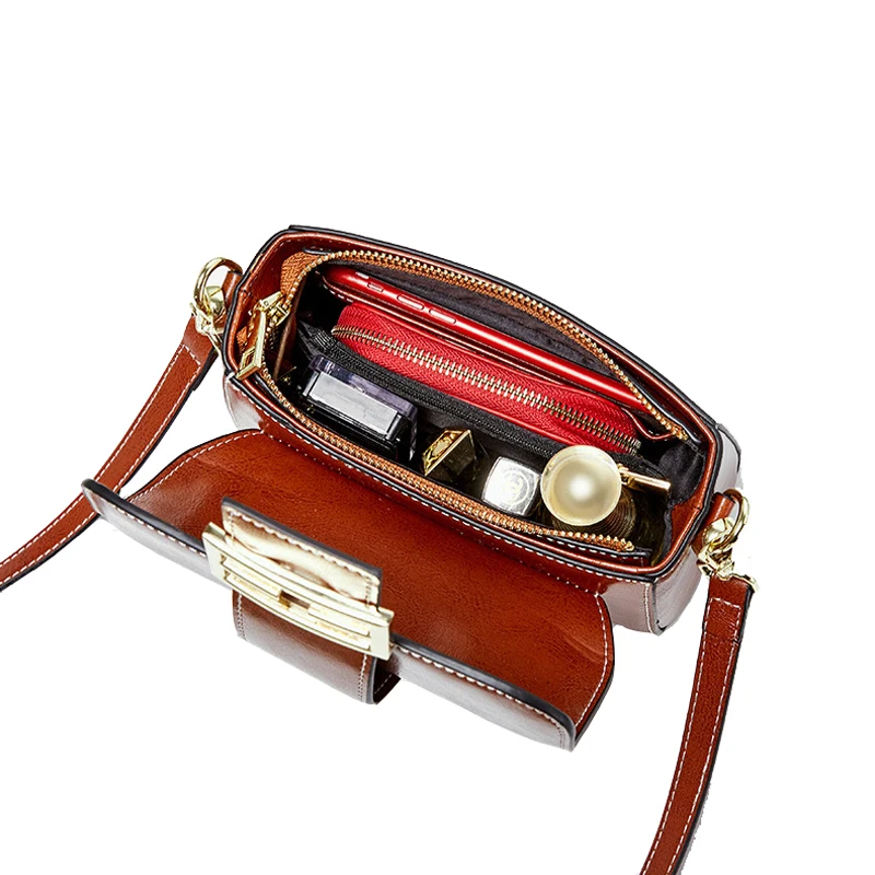 Маленькие дамские сумки через плечо из натуральной кожи повседневные