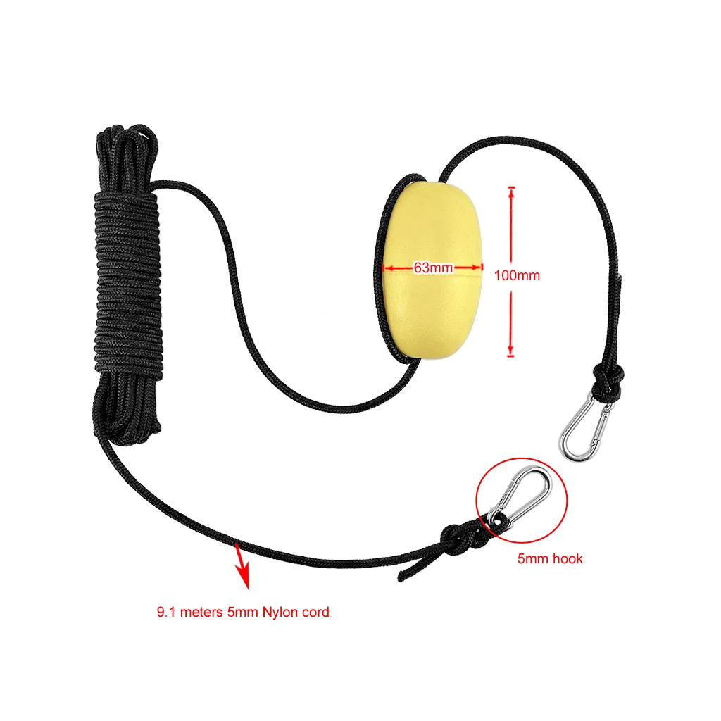

24 inch Kayak Canoe Boat Float Marine PVC Sea Anchor Drift Anchor Drogue Drifting Brake Rowing 30ft Retrieving Tow Throw Line