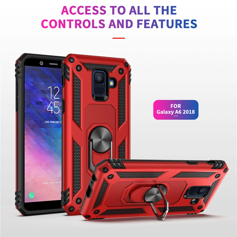 

For Samsung Galaxy A6 A8 Plus 2018 Case Kickstand Armor Cover For Samsung A6 A8 A7 A9 2018 A50 A10 A20 A30 Magnet Phone Funda