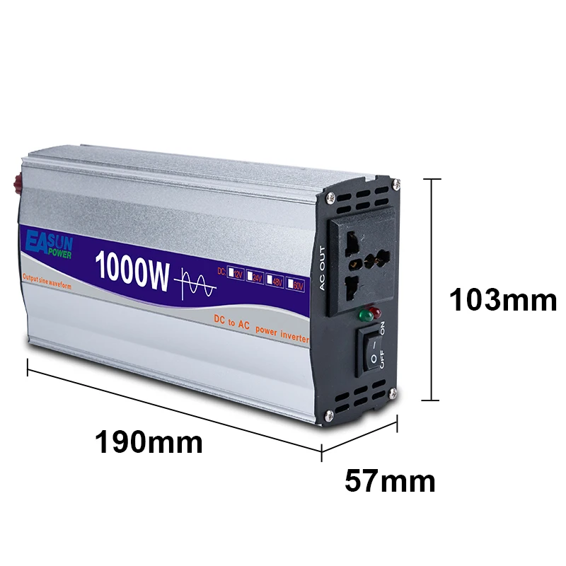 1000W Pure Sine Wave Power Inverter DC 12V/ 24V To AC 220V Converte LED Display Portable Car | Обустройство дома