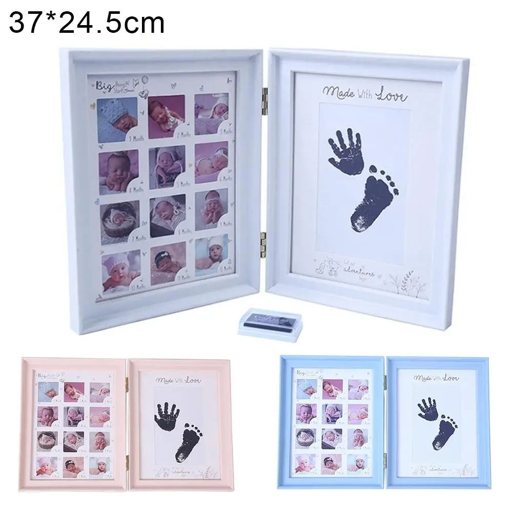 

Infant Baby Handprint Footprint First Year Picture DIY Family Memory Photo Frame
