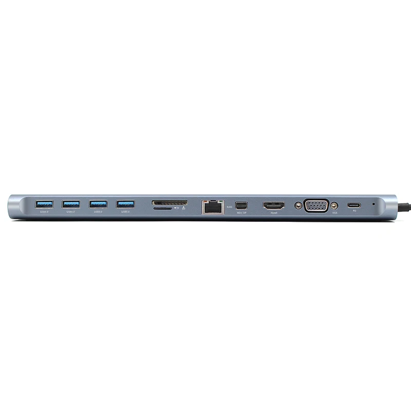 Док станция USB C HUB 12 в 1 устройство для считывания карт памяти SD/TF Type c на HDMI RJ45 PD