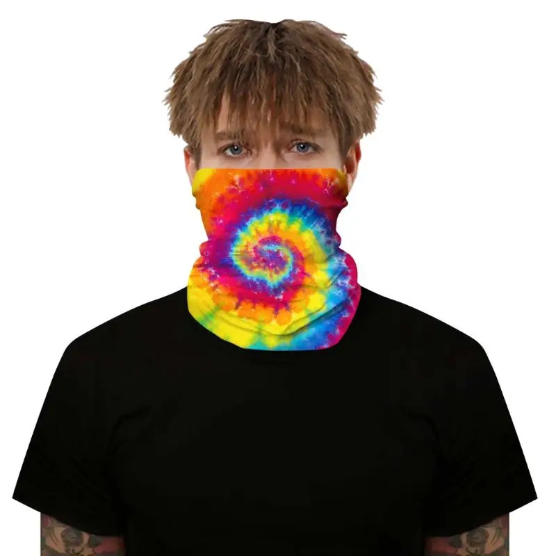

Color Tie-dyed Face Towel Multifunction Seamless Face Cover Neck Tube Headwear
