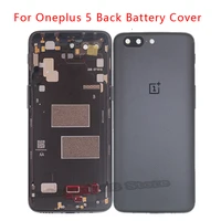 5 5 new original back battery cover for oneplus 5 a5000 cellphone metal frame housing back cover mobile phone frame