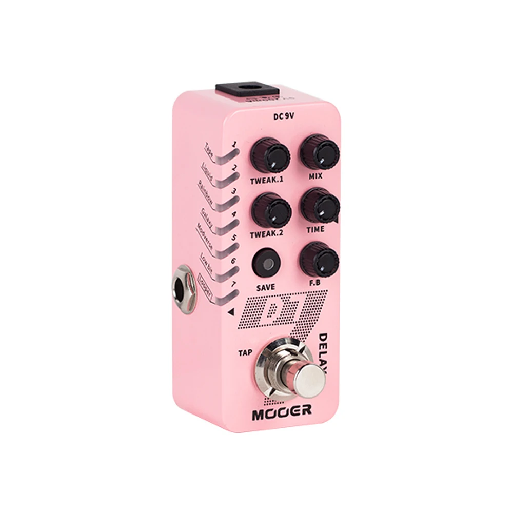 Mooer D7 цифровой задержки гитарные педали Встроенный 6 эффектов TAP TEMPO Функция микро