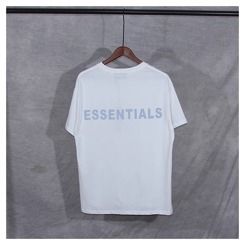 

2020 men women Reflective letters t-shirt kanye west same loose t shirt high street essentials hip hop cotton t shirt tops tee