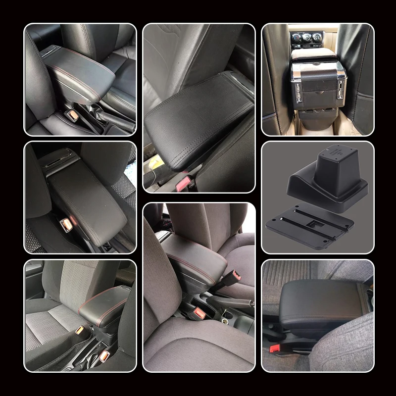 Подлокотник коробка для Mitsubishi Attrage Mirage вращающийся большое пространство центр консоль коробка для хранения с подстаканником пепельница USB в