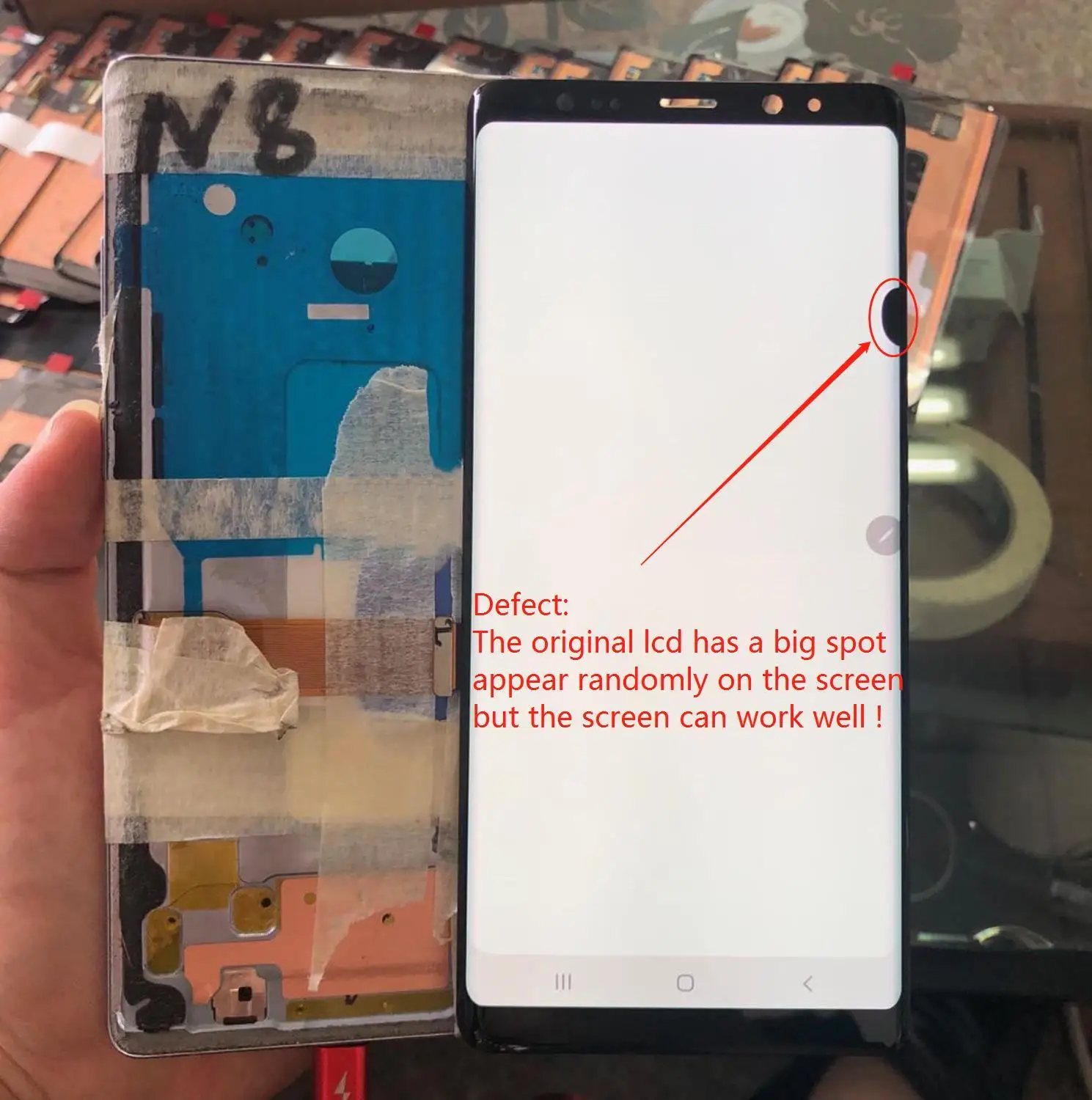 

Original AMOLED with dot note8 LCD For SAMSUNG Galaxy Note 8 N9500 N950 LCD Display Touch Screen Digitizer Assembly With Frame