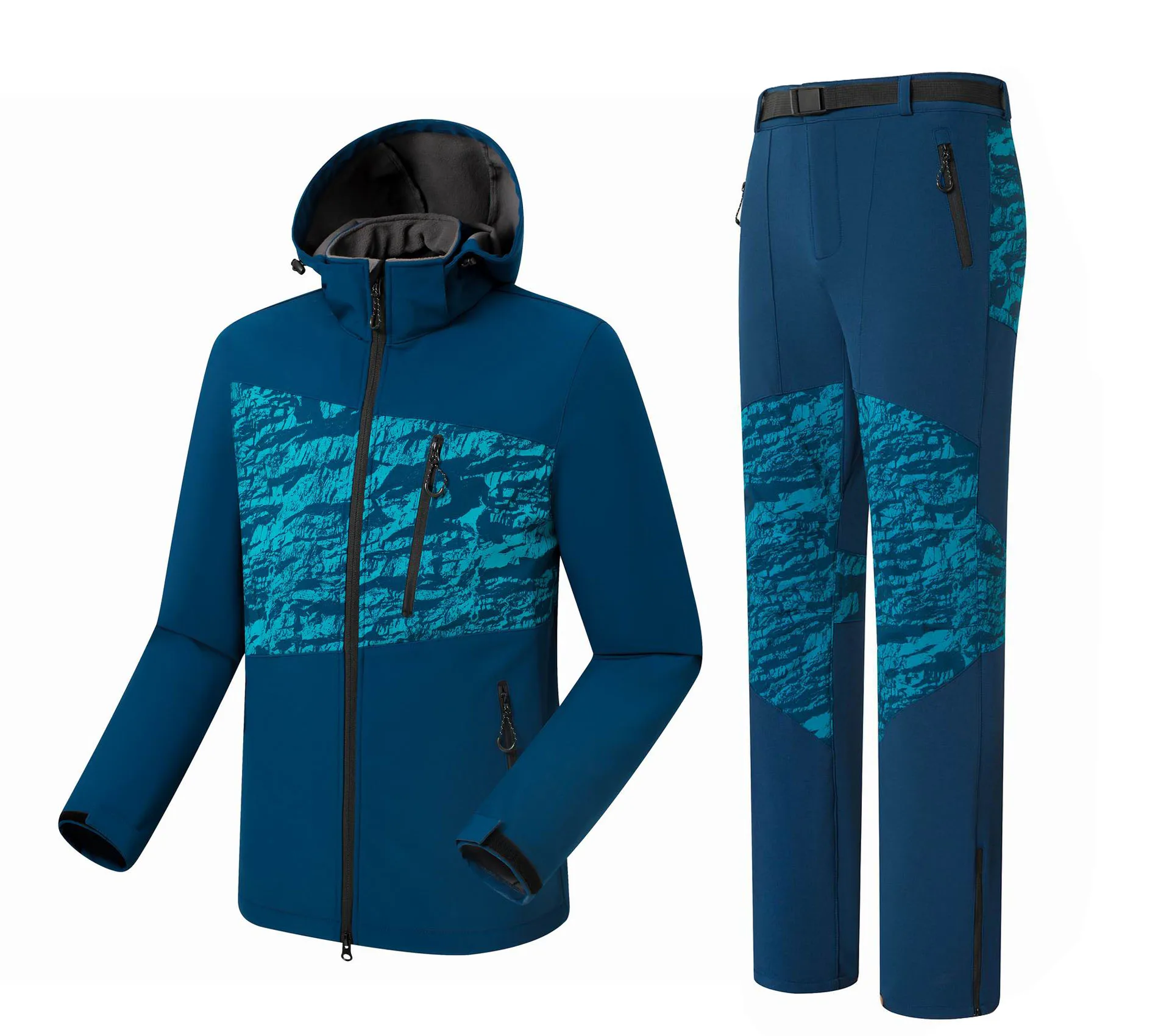 Мужская Флисовая куртка и брюки ветрозащитная Водоотталкивающая для походов