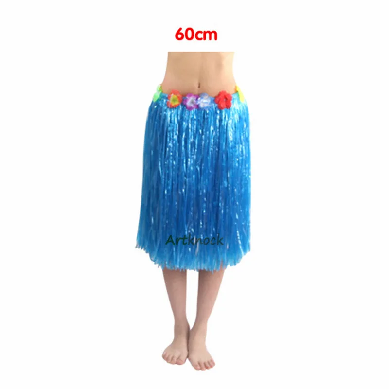 60cm Blue Hawaii dekoration Petal Leis вечерние пляжные Цветочные Гавайские платья ожерелье венок Гавайские вечерние украшения - Цвет: 60cm Blue