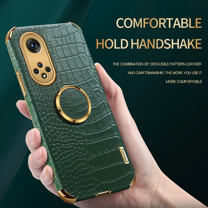 Роскошный кожаный чехол для телефона Huawei P50 P40 Pro Nova 7i 8i 7 SE 8 9 из ТПУ с кольцом Honor 50