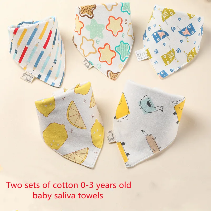 

Two sets of baby bibs, saliva towels, cotton saliva towels, double breathable saliva towels for newborn babies, triangle scarf