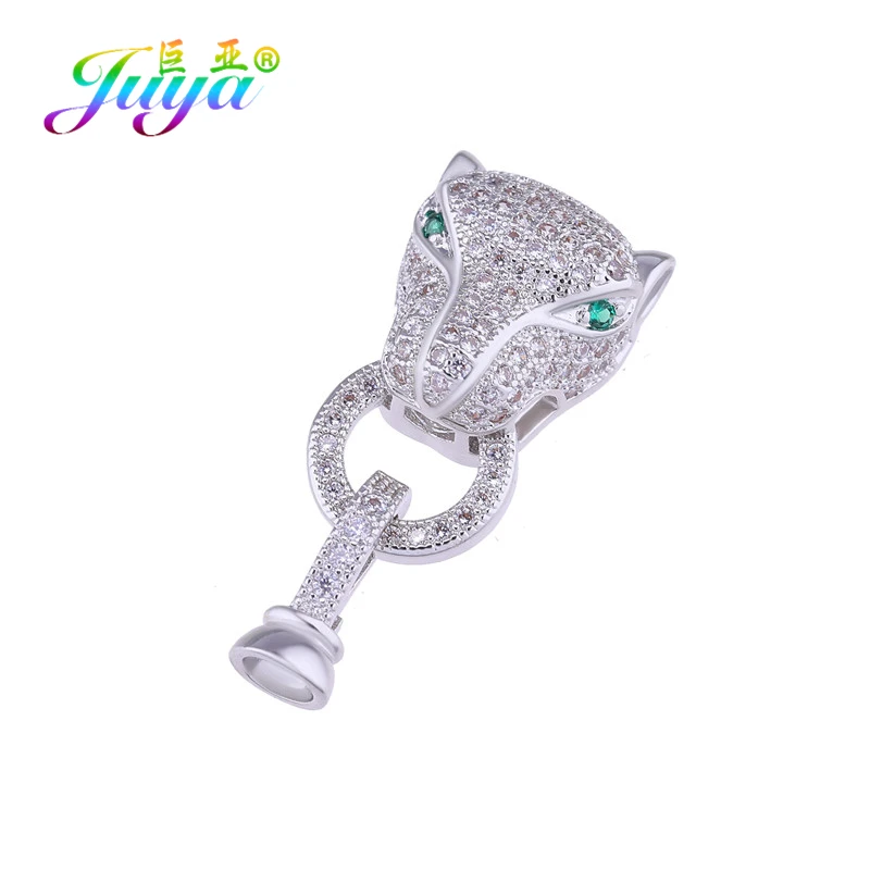Украшения из бисера компоненты головы леопарда Застежка крюк застежки для натурального камня кристаллы браслет жемчуг ожерелье DIY Изготовление