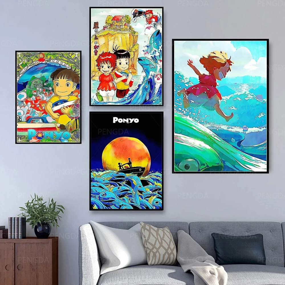 

Canvas Hd Prints Pictures Ponyo Wall Artwork Painting Japanese Animation Home Decoration Modular Poster Living Room No Framed